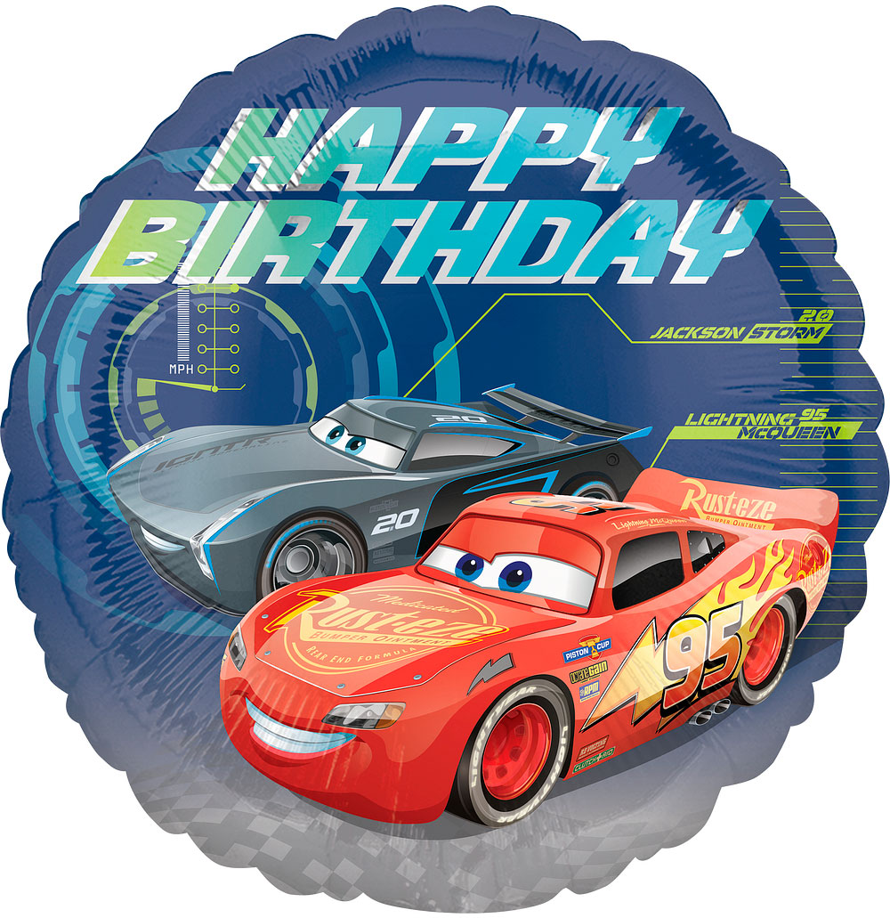 17" (43 cm) Cars Happy Birthday