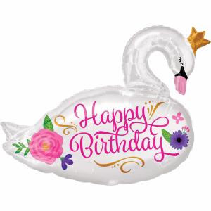 Supershape HBD Beautiful Swan Foil Balloon  73cm x 55cm