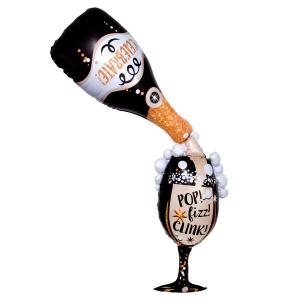 Giant Multi-Balloon "Time for Bubbly" Foil Balloon P70 packed 86 x 177cm