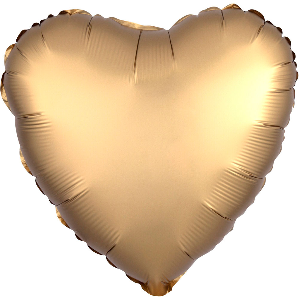 17" (43 cm) Hjärta Satin Luxe Guld
