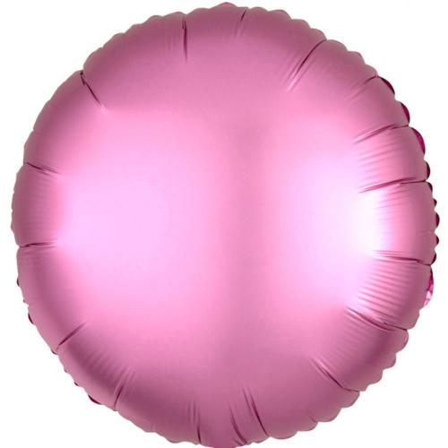 18" Rund Satin Luxe Flamingo