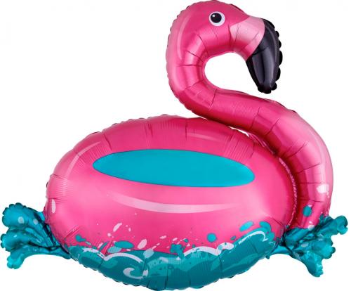 SuperShape "Floating Flamingo" Foil Balloon, P35, packed, 76 x 68cm