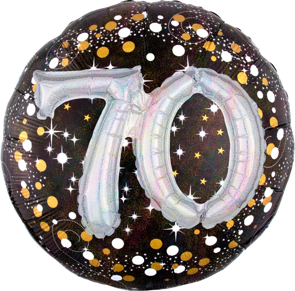 36" (90 cm) 70 Sparkling Birthday 3D