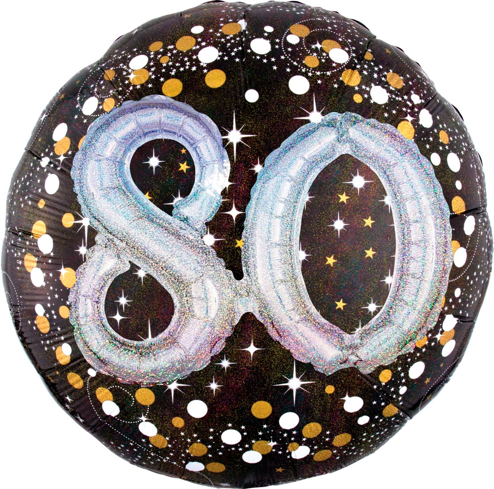 36" (90 cm) 80 Sparkling Birthday 3D