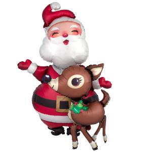 121cm Airwalker Tomte & Rudolf - XXXL