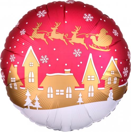 18" Satin Santas Village