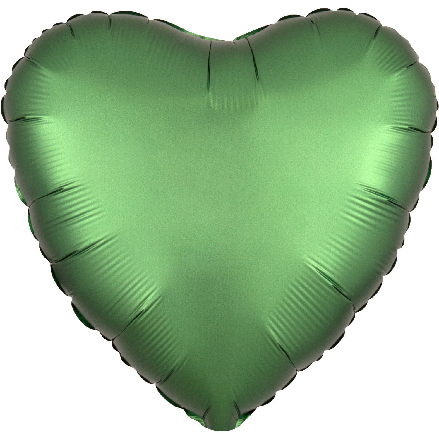 17" (43 cm) Hjärta Satin Luxe Emeraldgrön
