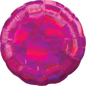 Standard Holographic Iridescent Magenta Circle Foil Balloon S55 Bulk