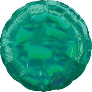 Standard Holographic Iridescent Green Circle Foil Balloon S55 Bulk