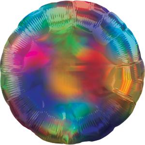 Standard Holographic Iridescent Rainbow Circle Foil Balloon S55 Bulk