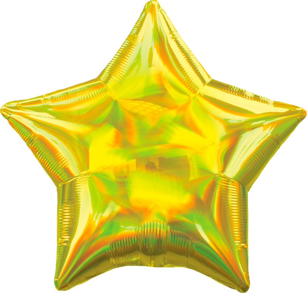 18" Stjärna Holographic Iridescent Yellow