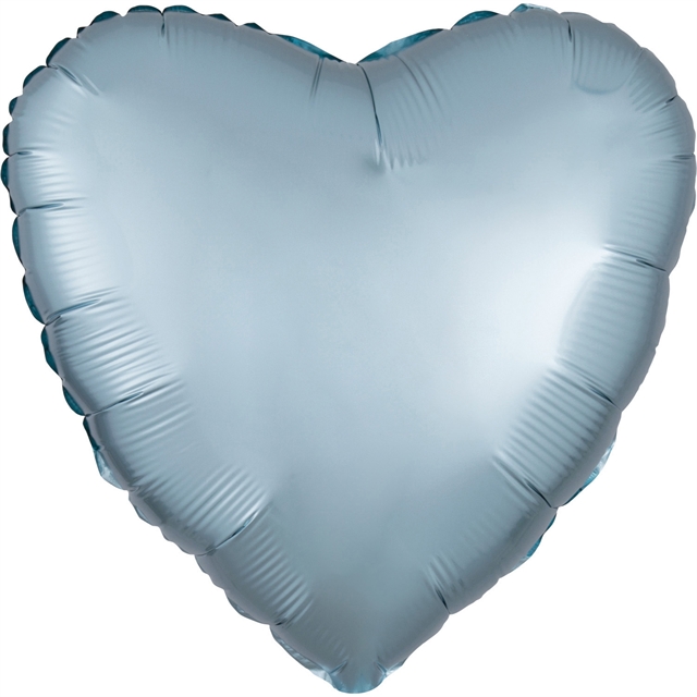 17" (43 cm) Hjärta Satin Luxe PastellBlå
