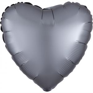 17" (43 cm) Hjärta Satin Luxe Graphit
