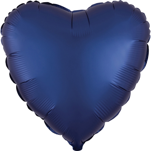 18" Hjärta Satin Luxe Navy Blue
