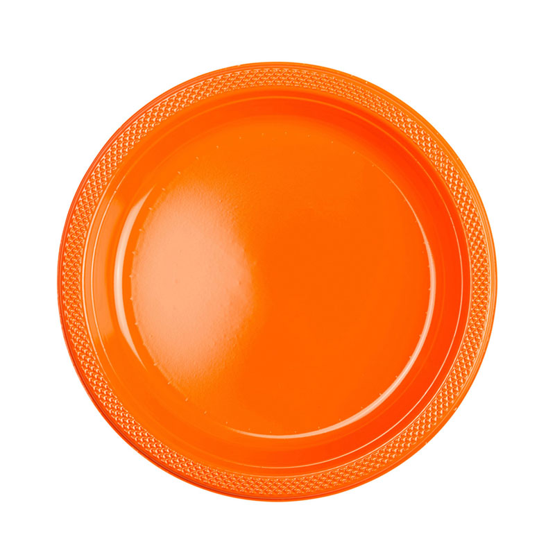 Plasttallrik, orange 22,8 cm