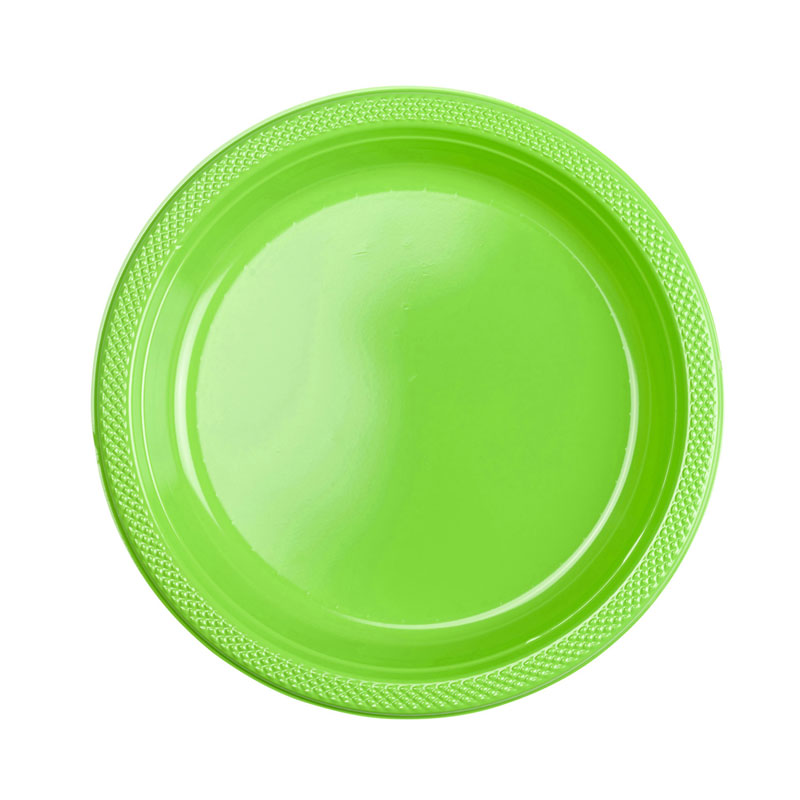 Plasttallrik, limegrön 22,8 cm