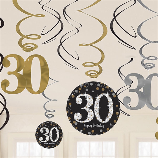 Sparkling Birthday 30 Swirls
