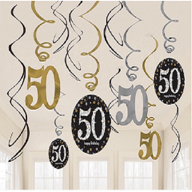Sparkling Birthday 50 Swirls