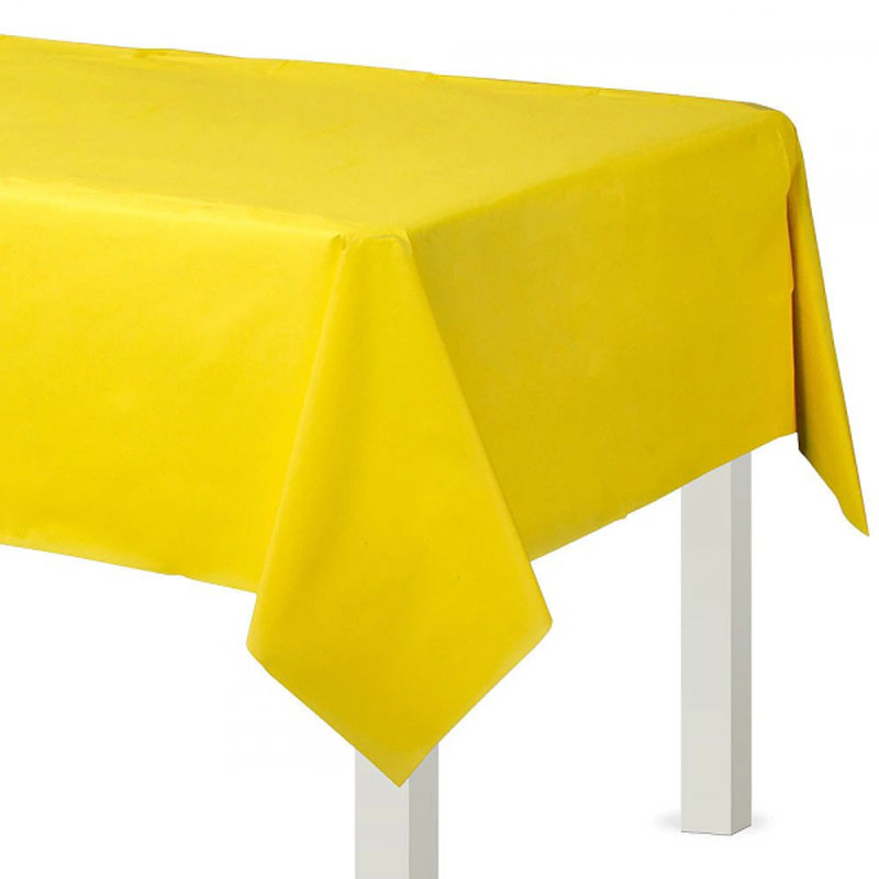 Bordsduk i plast, gul, 137x274 cm