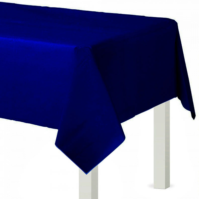 Bordsduk i plast, mörkblå, 137x274 cm