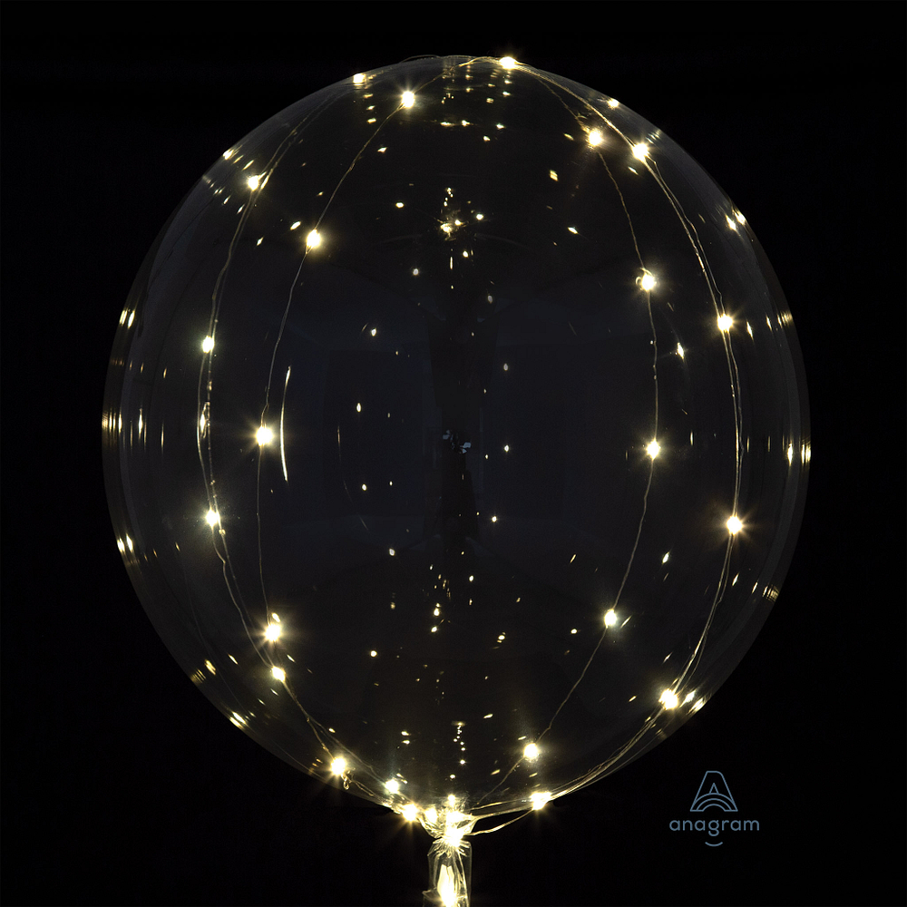 18" (46 cm) Clearz Transparent med LED Heliumfylld