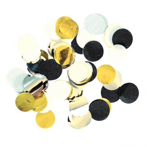 Deco konfetti guld-silver-svart