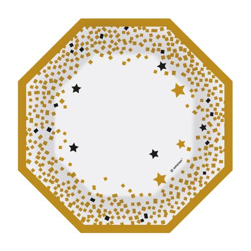 Guldkonfetti - Papperstallrik