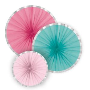 3 Decoration Fan Flamingo Paradise assorted
