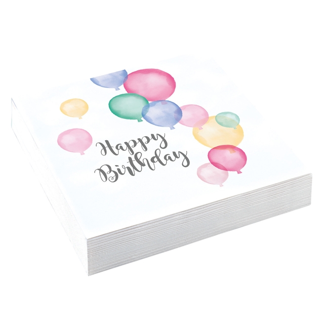 20 st servetter Happy Birthday pastell
