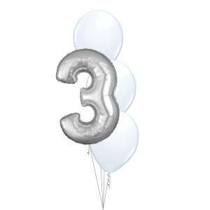 Bukett 402 - 3st 40cm latex, 1st siffra/shape