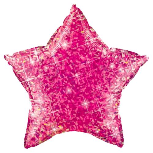 20" Stjärna Holografisk Juvel Magenta förpackad