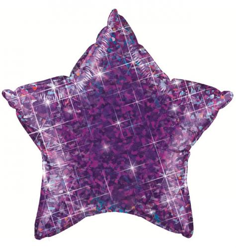 20" Stjärna Holografisk Juvel Lila förpackad