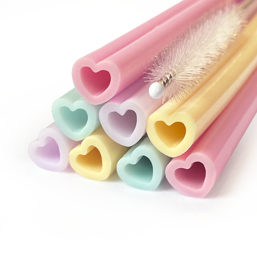 Sugrör Silikon Hjärtan