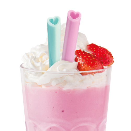 Sugrör Silikon Hjärtan