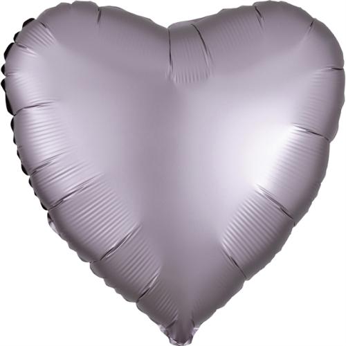 46cm Hjärta Satin Lyx Greige