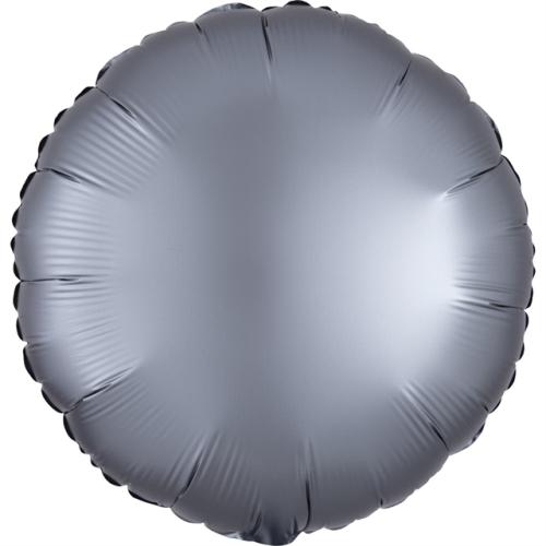 46cm Rund Satin Lyx Grafit