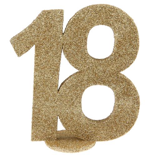 Glitterdekoration Guld 18 År