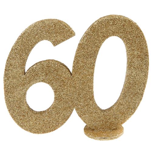 Glitterdekoration Guld 60 År