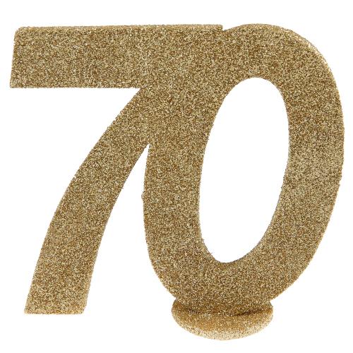 Glitterdekoration Guld 70 År