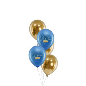 "Grattis till Studenten" Blå & Guld - Bukett 501