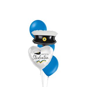 Klassisk Blå & Studentmössa/Hjärta - Studentbukett 505