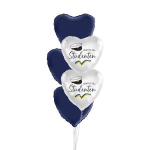 Marinblå Studenthjärta - Studentbukett 507