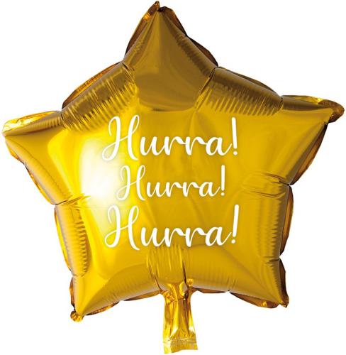 48cm Stjärna Guld "Hurra"