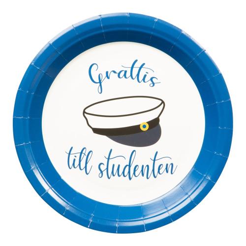 Papperstallrik Studentmössa (18 cm)