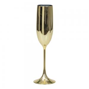 Guldfärgat champagneglas i plast