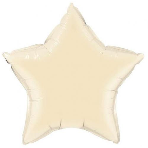 20" Folie Stjärna Pärlemo Benvit