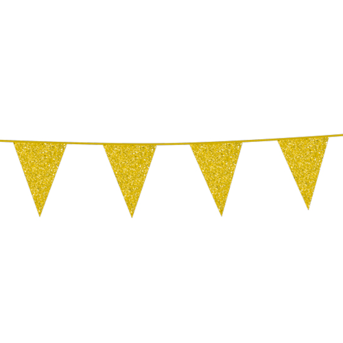 Flaggspel Guld Glitter  6m 16x20cm