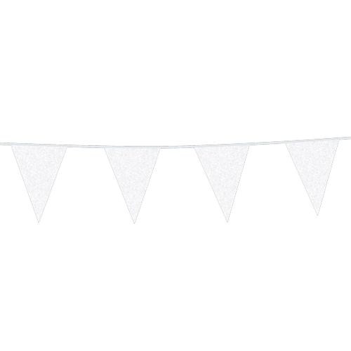 Flaggspel Vit Glitter  6m 16x20cm