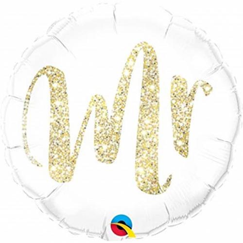18" Rund MR glitter guld