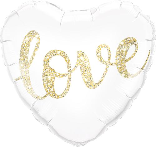 46cm Hjärta Love Glitter